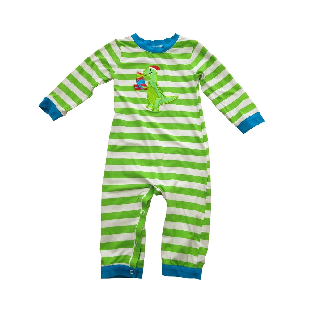 Busy Bees Smocks Applique Dinosaur‎ Christmas One Piece Romper 18M